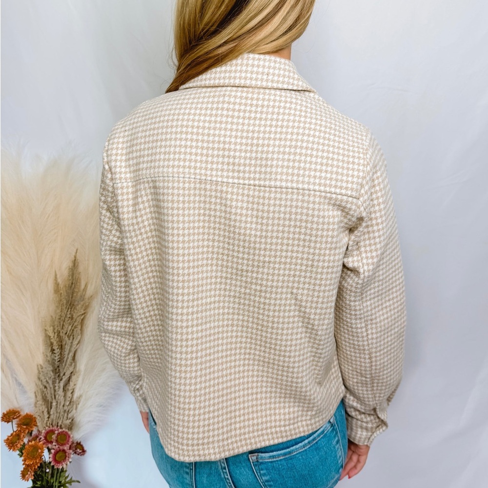 Hem & Thread Beige Houndstooth Jacket - Picture 5 of 8